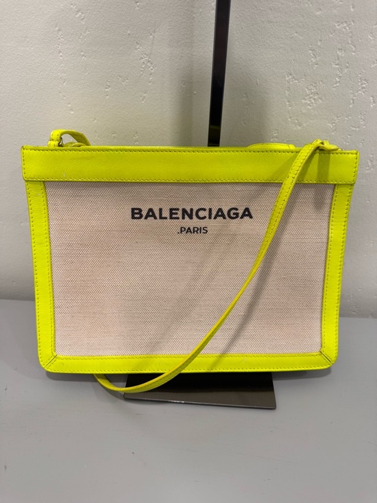 Balenciaga Handbags - Balenciaga Canvas Crossbody with Neon Yellow Trim